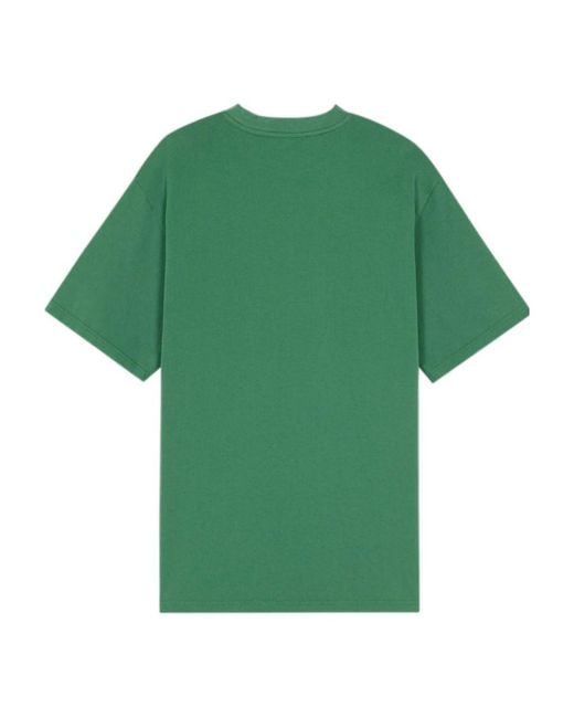 Maison Kitsuné Green Logo-Print Cotton T-Shirt for men