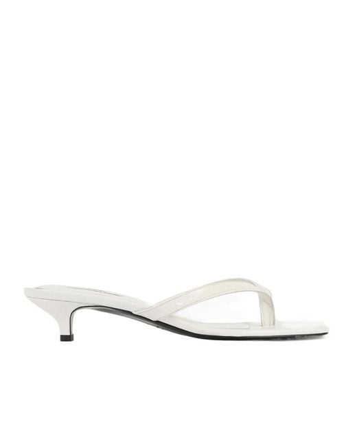 Totême White Square-Toe High-Heeled Sandals