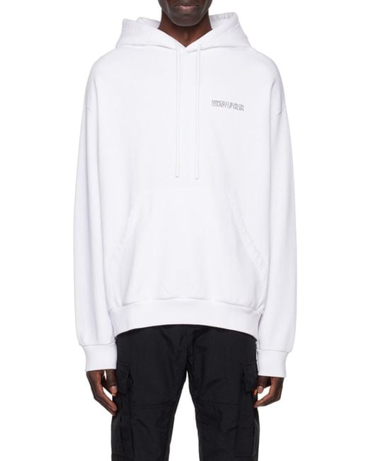 Marcelo Burlon White County Of Milan Tempera Cross Drawstring Hoodie for men