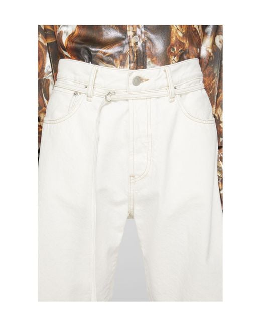 Acne White Wide-Leg Denim Shorts