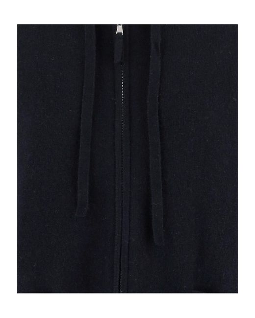 Allude Blue Zip-Up Hooded Sweater