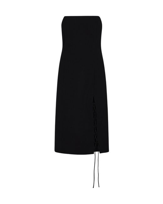Filippa K Black Strapless Midi Dress