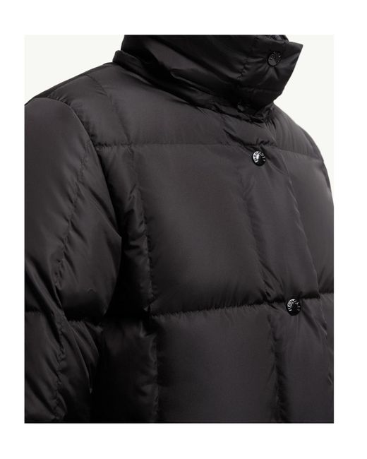 Moncler Black Logo Patch Quilted Hooded Jacket