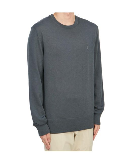 AllSaints Gray Crew Neck Sweater for men