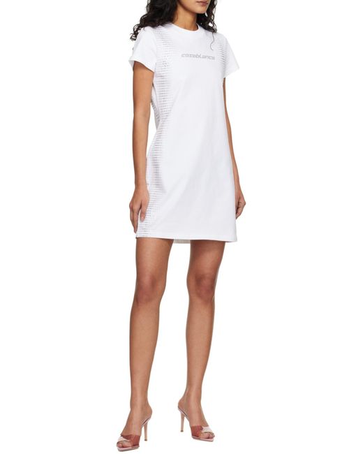 Casablanca White Short-Sleeved Crewneck Dress