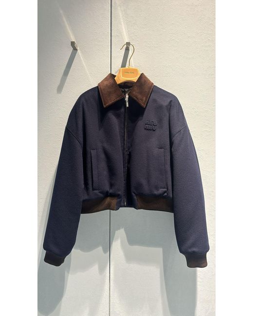 Miu Miu Blue Lapel Long Sleeve Casual Jacket