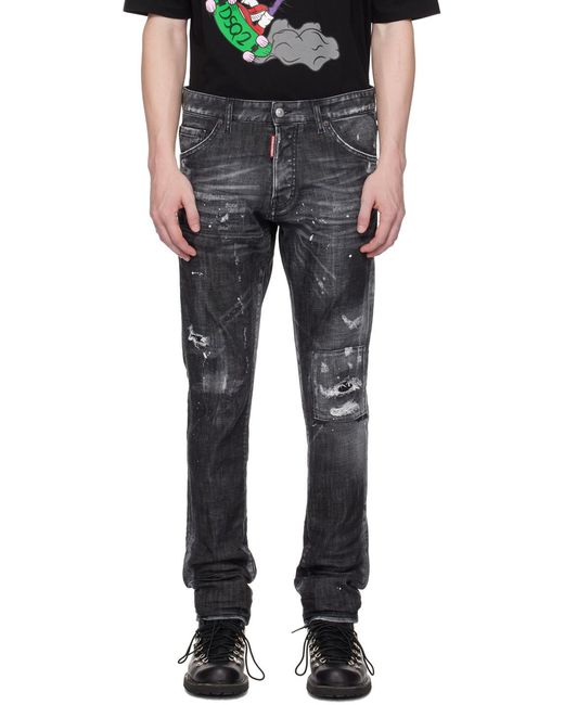 DSquared² Gray 1964 Distressed Slim-Fit Jeans for men