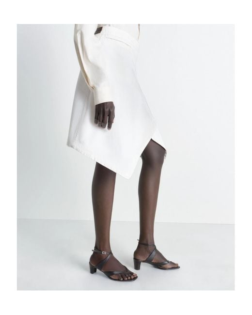 Lemaire White Asymmetric Mini Skirt