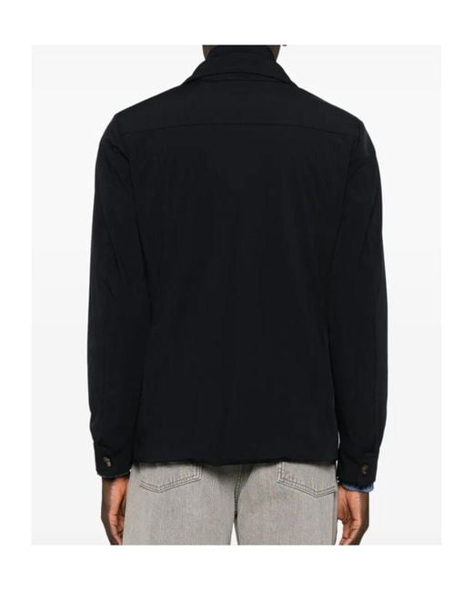 Moorer Black Volmer Double-Breasted Peacoat for men
