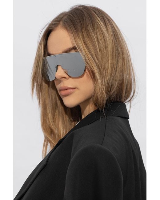 McQueen White Eyewear Skull Detailed Sunglasses