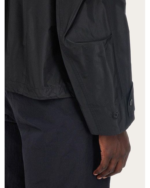 Ferragamo Black Rope And Hooded Casual Jacket for men