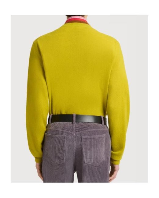 Marni Yellow Cashmere Jumper With Layered Effect for men