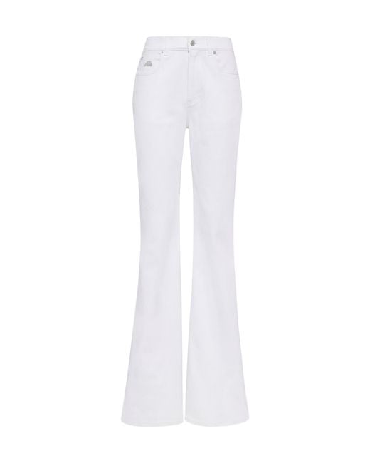 McQueen White Logo Patch Flared Jeans
