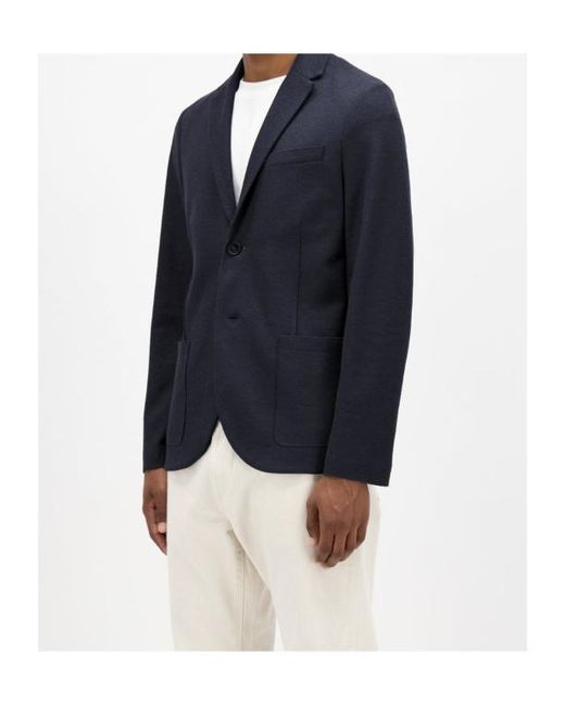 Harris Wharf London Blue Textured Two-Button Blazer for men