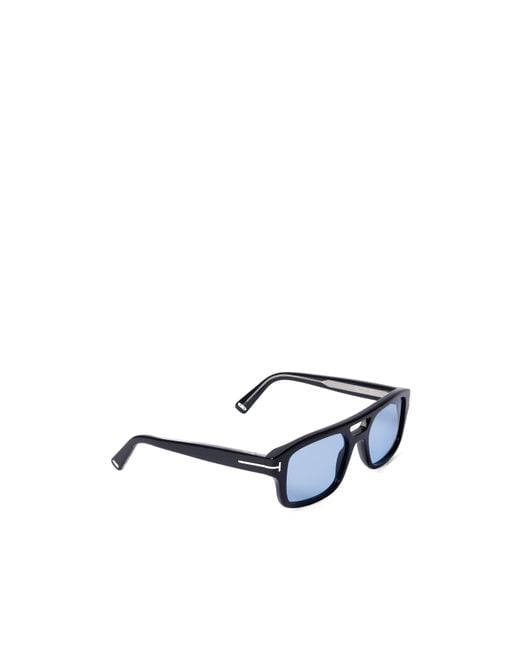 Tom Ford White Rectangle-Frame Sunglasses for men