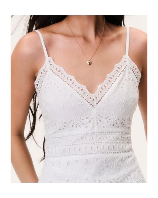 LoveShackFancy White Cut-Out Cotton Mini Dress