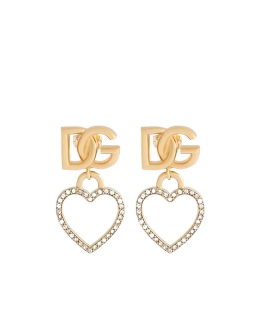 Dolce & Gabbana White Dg Drop Earrings