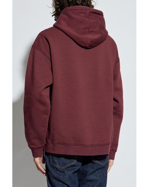 DSquared² Red Printed Drawstring Hoodie for men
