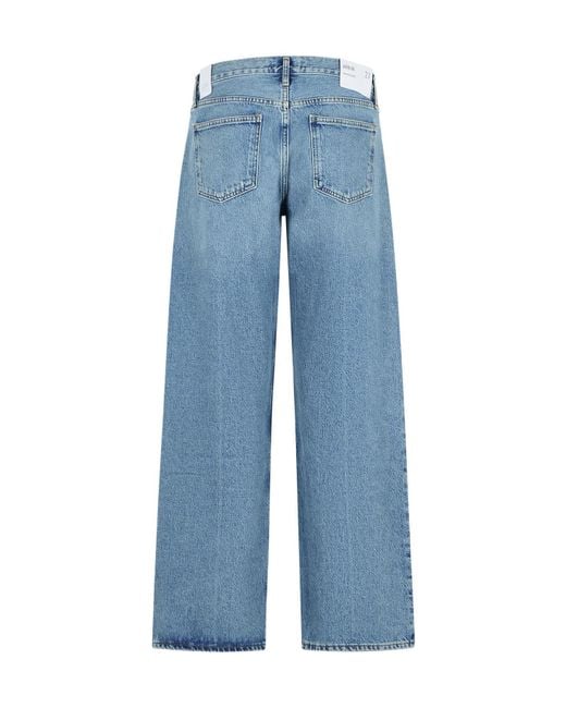 Agolde Blue Low-Waist Straight Jeans