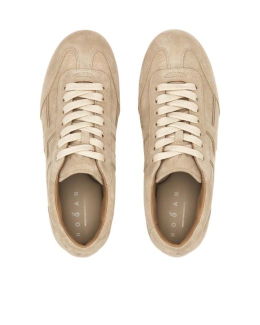 Hogan Brown Olympia Side H Patch Sneakers