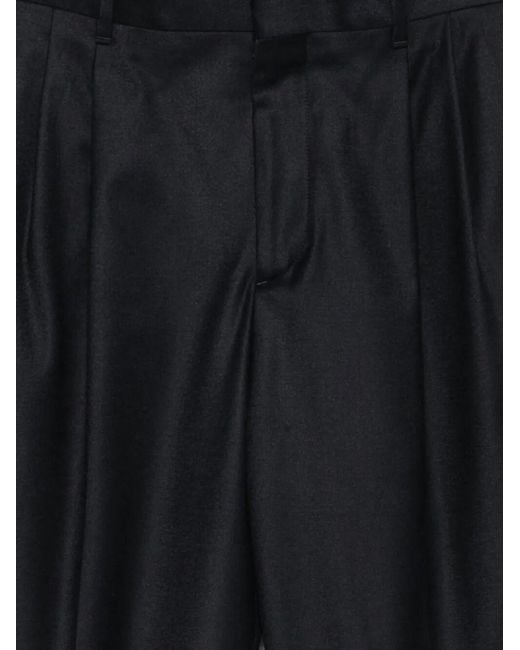 Lardini Black Pleated Wool Trousers for men