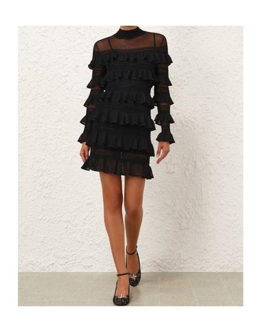 Zimmermann Black Crush Mini Dress