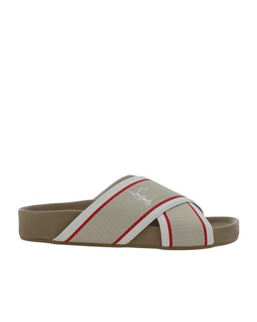 Christian Louboutin Brown Logo Slippers
