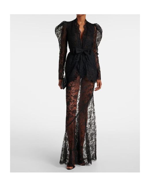 Alessandra Rich Black Lace Gown