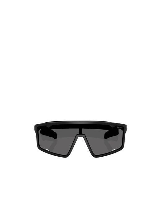Prada Linea Rossa Black Prada Eyewear Shield Frame Sunglasses for men