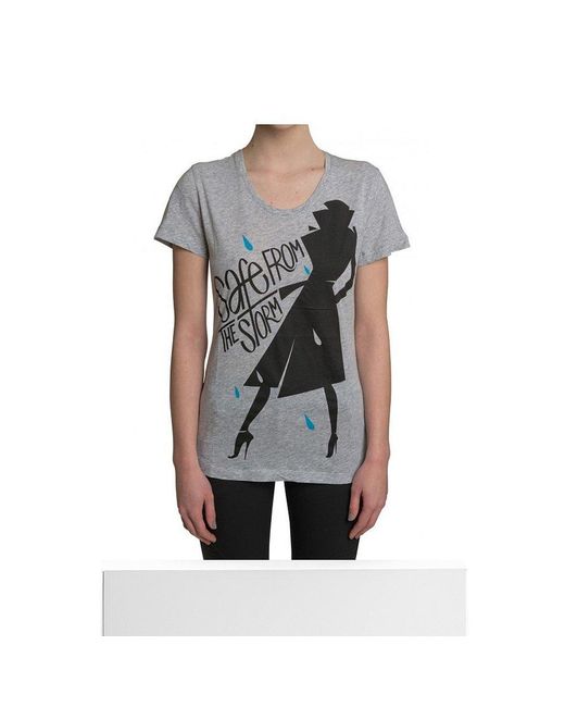 Burberry Gray Printed T-Shirt With Round Neck
