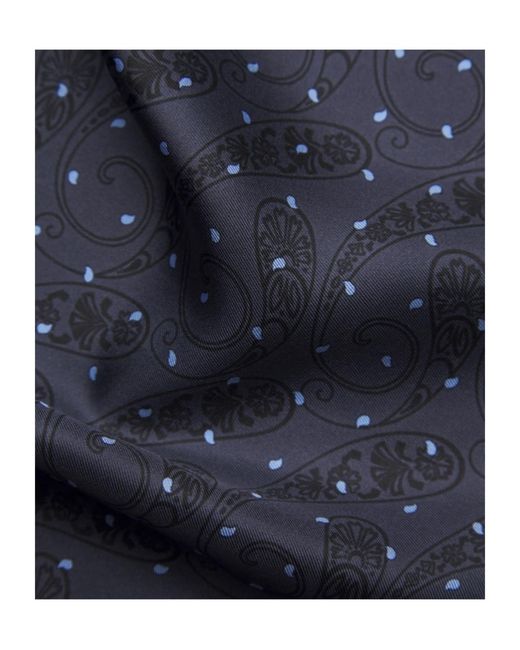 Brioni Blue And Sky Silk Pocket Square for men