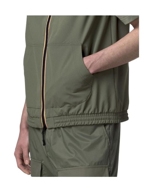 K-Way Green Zip Sleeveless Coat for men