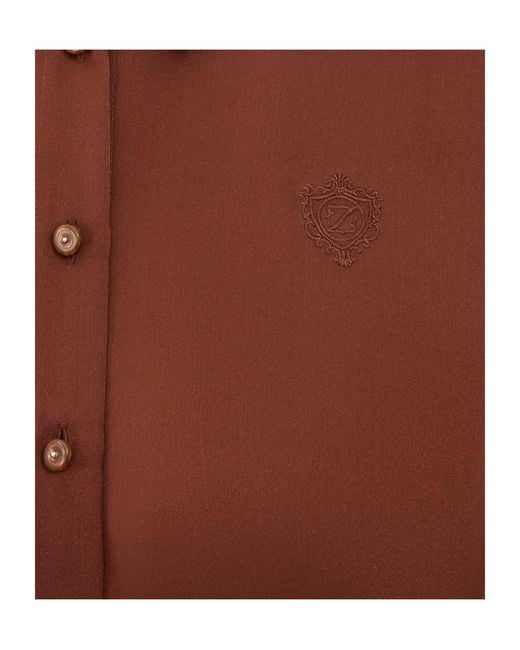 Zimmermann Brown Hypnotic Satin Shirt