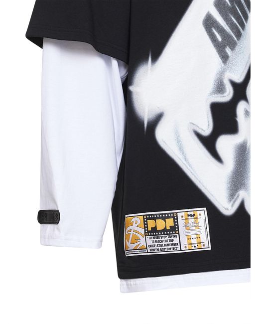 PDF CHANNEL Black Pdf Blade Layered Long Sleeve T-Shirt for men