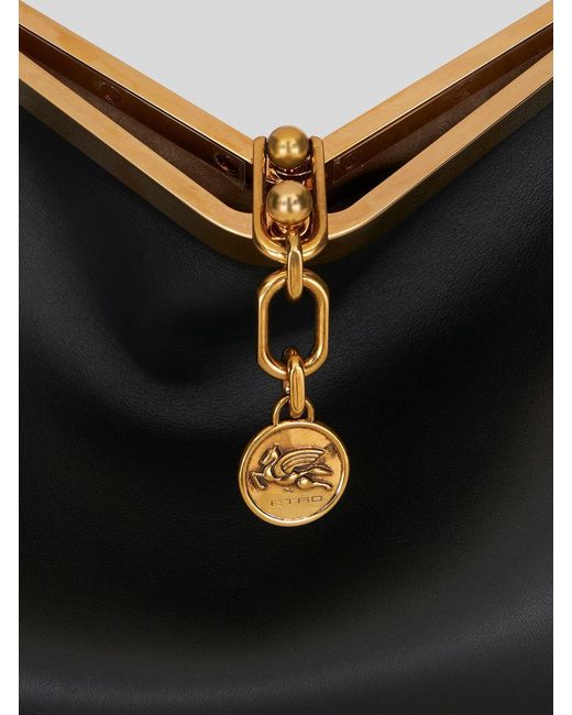 Etro Black Vela Medium Shoulder Bag