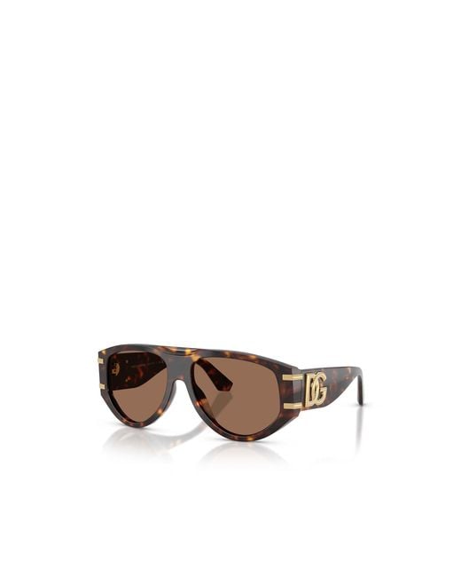 Dolce & Gabbana Brown Eyewear Pilot Frame Sunglasses