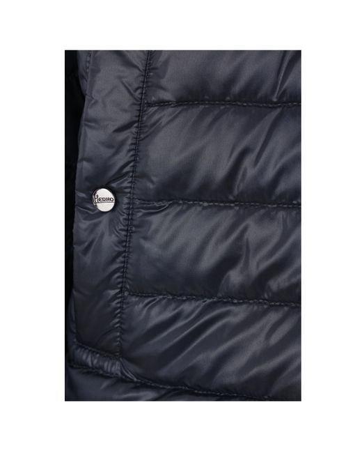 Herno Blue Nylon Reversible Down Jacket for men
