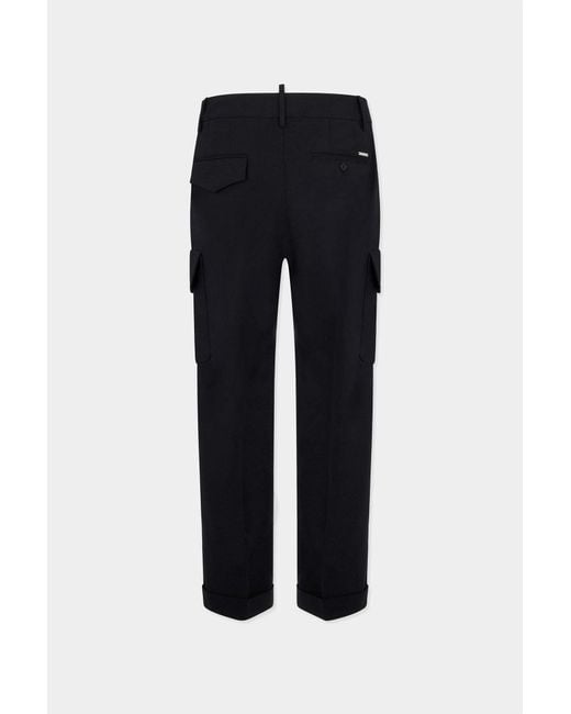 DSquared² Black Logo-Plaque Cargo Pants for men