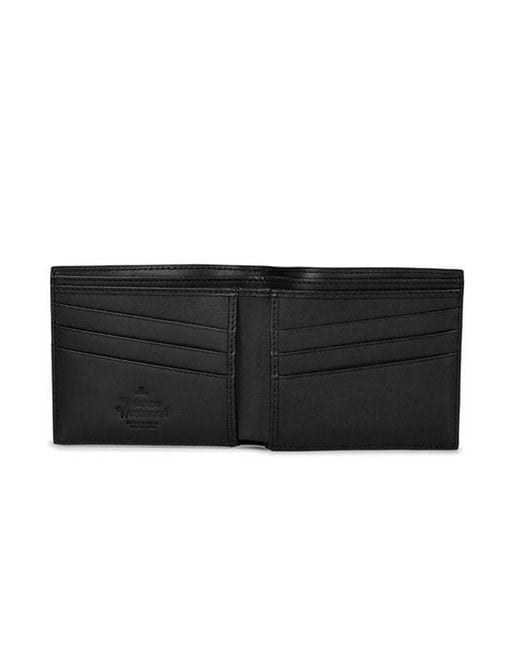 Vivienne Westwood Black Embellished Kent Billfold Wallet for men