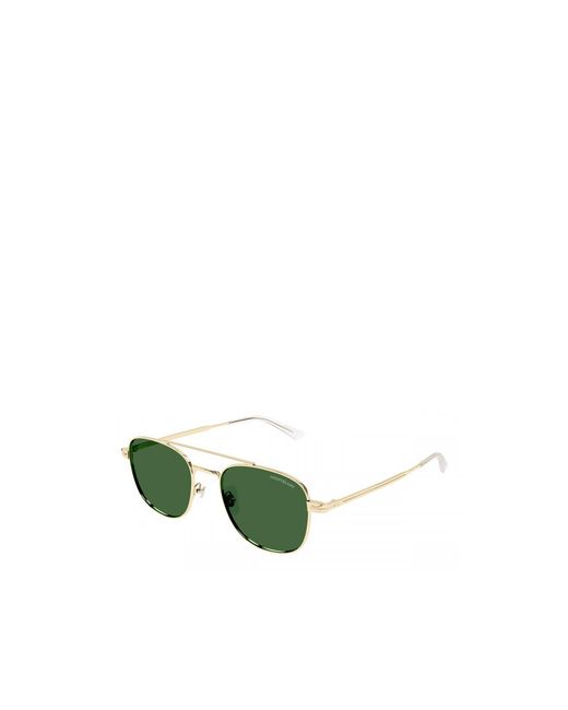 Montblanc Metallic Eyewear Double Bridge Pilot Frame Sunglasses for men