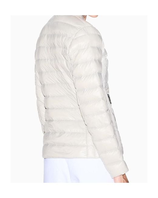 ARMANI EXCHANGE White Lightweight Down Jacket Slim-Fit Jacket