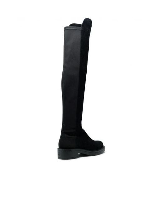 Stuart Weitzman Black Round-Toed Boots