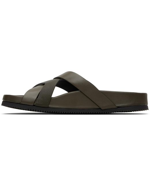 Tom Ford Brown Grain Leather Slippers for men