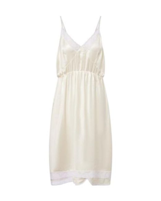 Magda Butrym White Lace-Trimmed Slip Dress