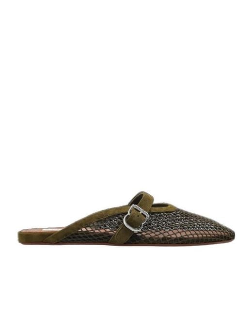 Alaïa Brown Alaïa Fishnet Mules