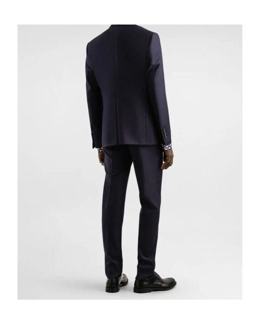 Dolce & Gabbana Blue Single-Breasted Tailored Suit for men