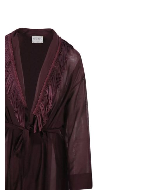Forte Forte Red Fringed-Detailing Coat