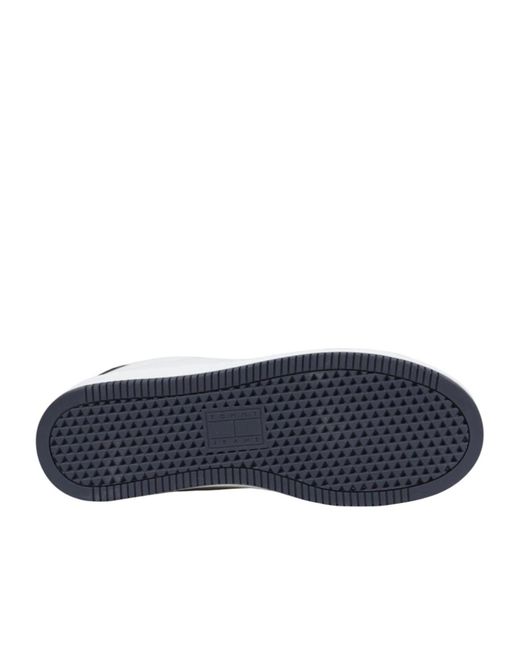 Tommy Hilfiger White Round-Toe Low-Top Sneakers