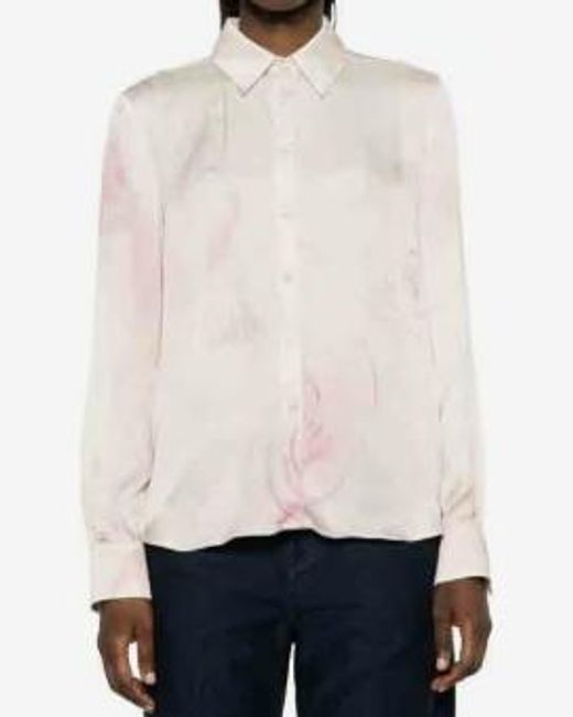 Blugirl Blumarine Pink Floral Print Button-Up Shirt