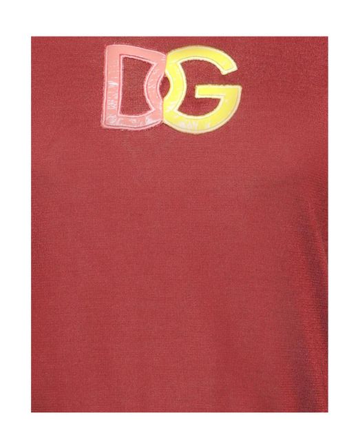 Dolce & Gabbana Red Knitted Jumper